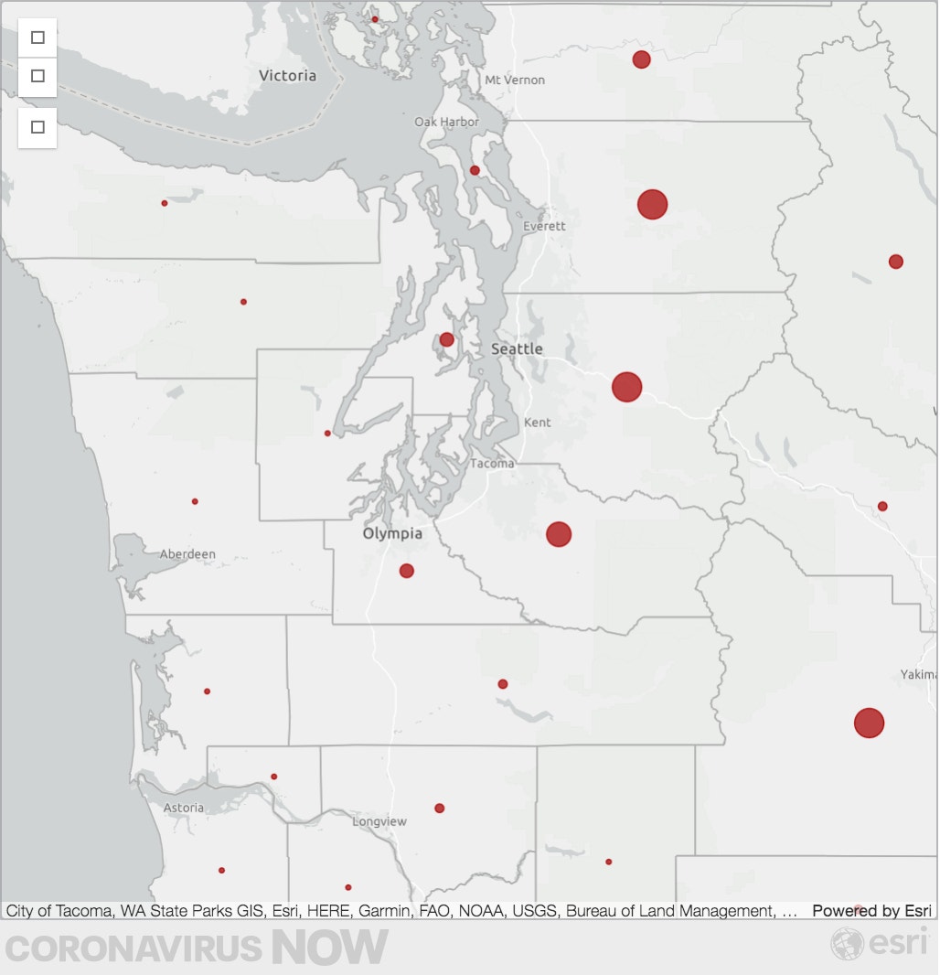 Live interactive map: Coronavirus cases in Washington state, around the world
